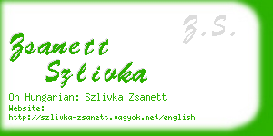 zsanett szlivka business card